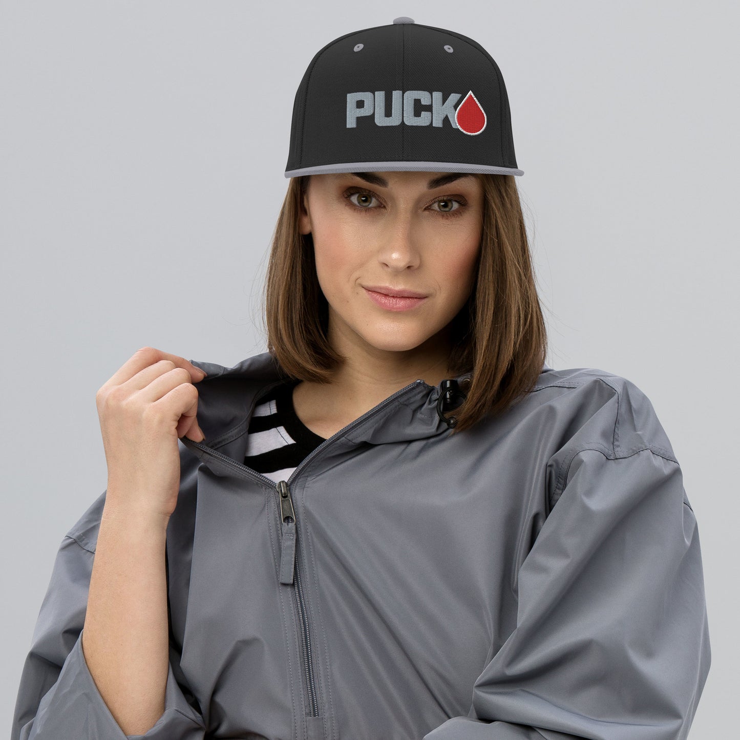 PUCKDROP Flat Brim Snapback Hat