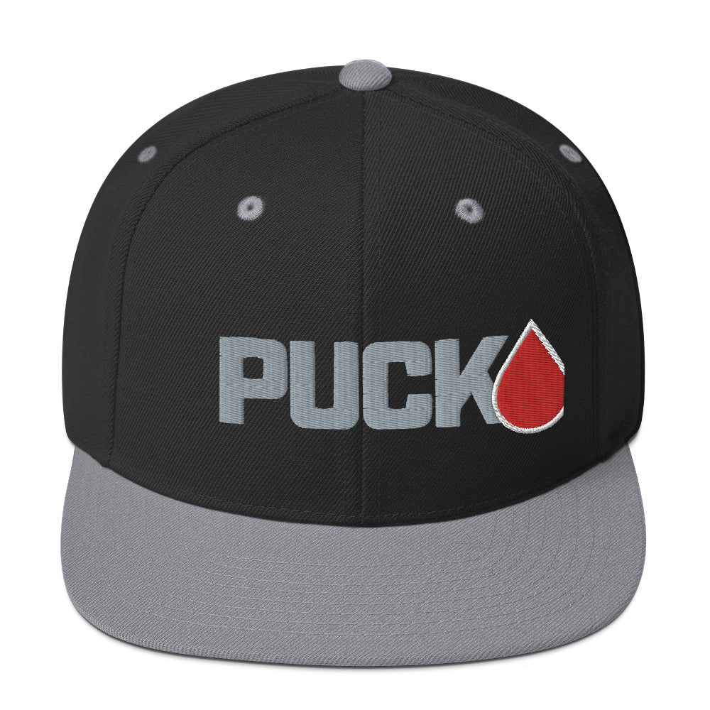 PUCKDROP Flat Brim Snapback Hat
