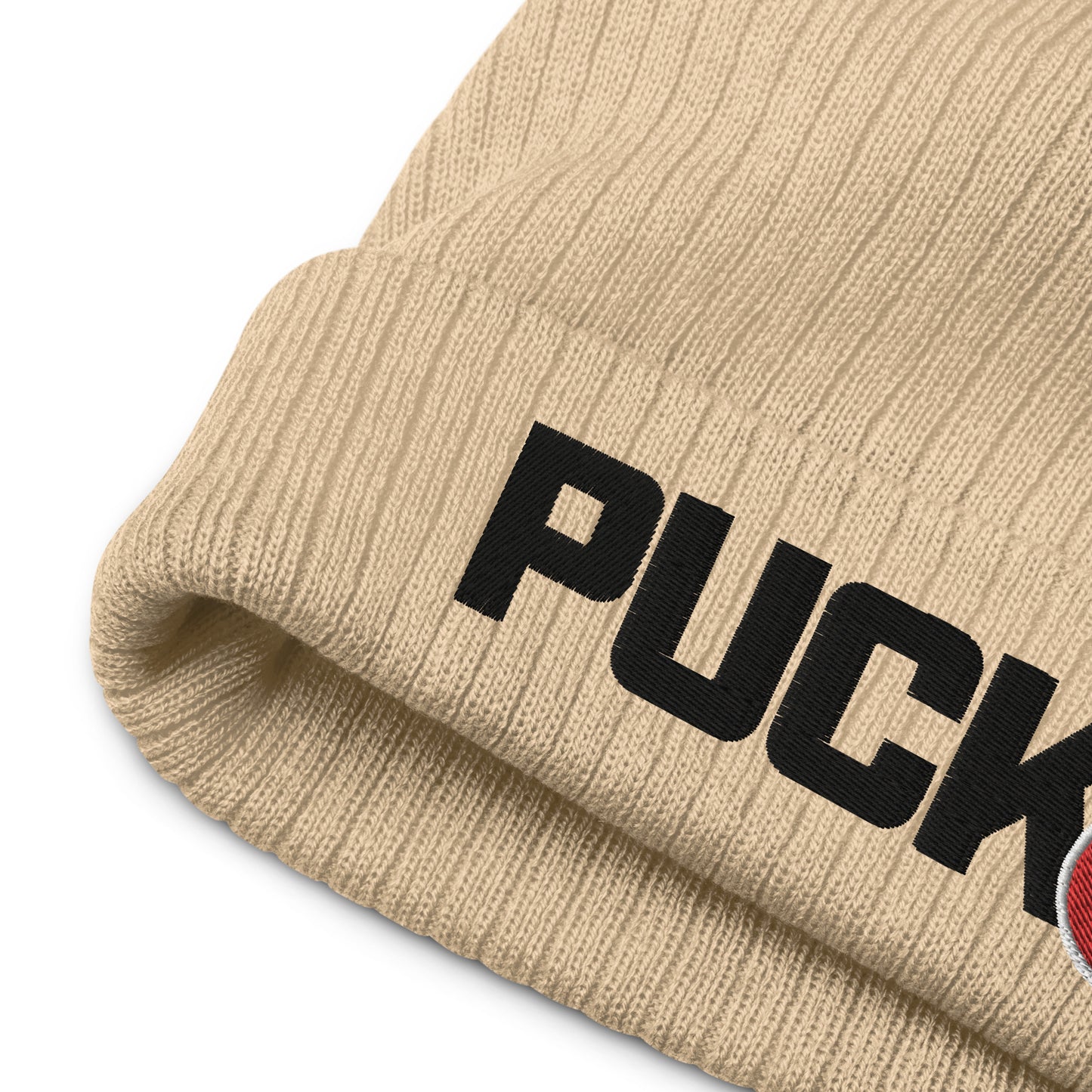 PUCK drop Ribbed knit beanie