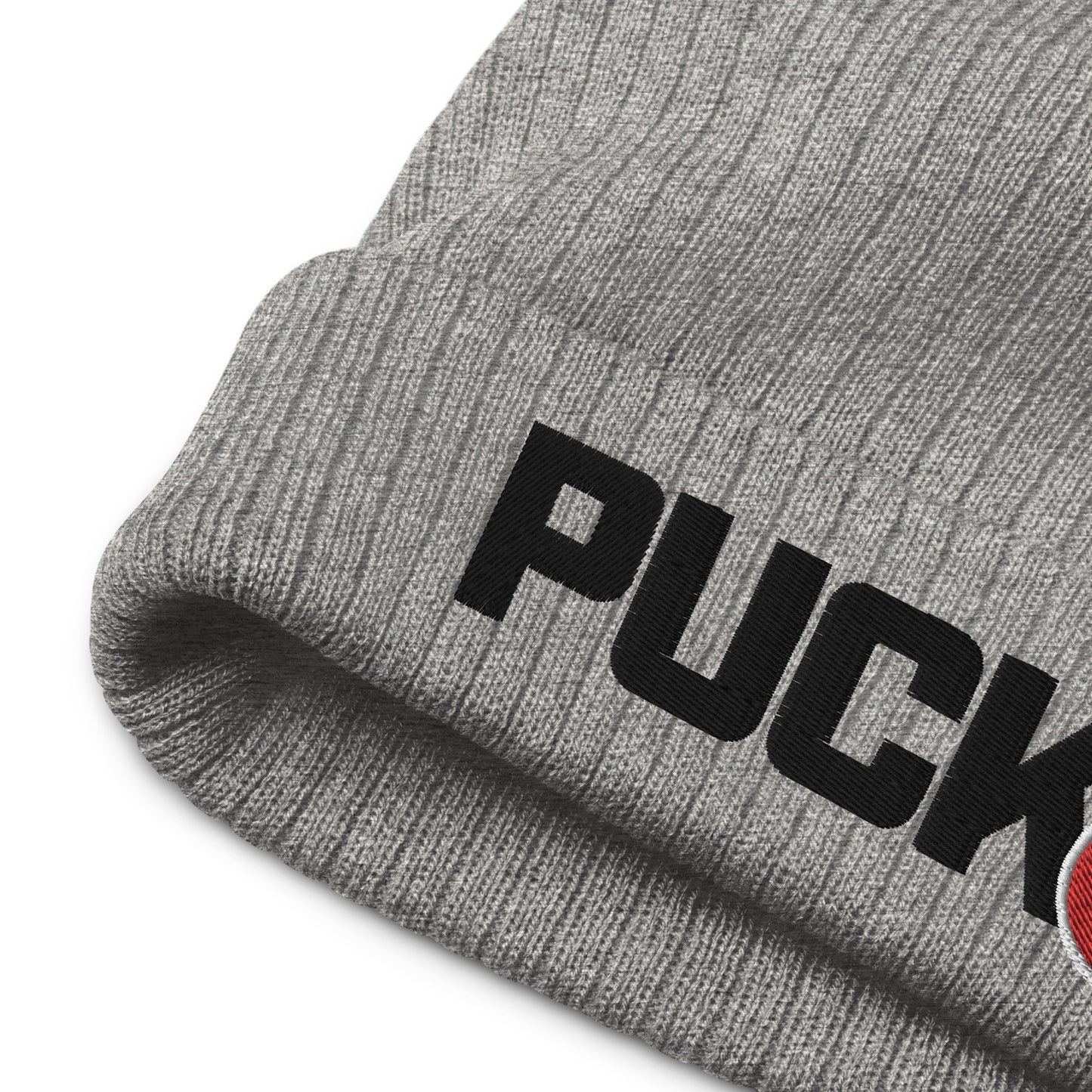 PUCK drop Ribbed knit beanie
