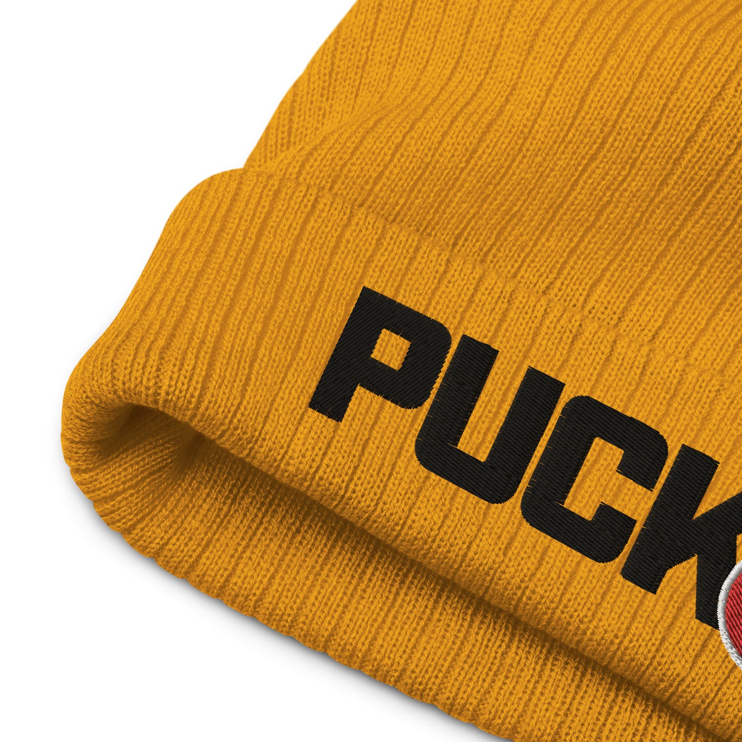 PUCK drop Ribbed knit beanie