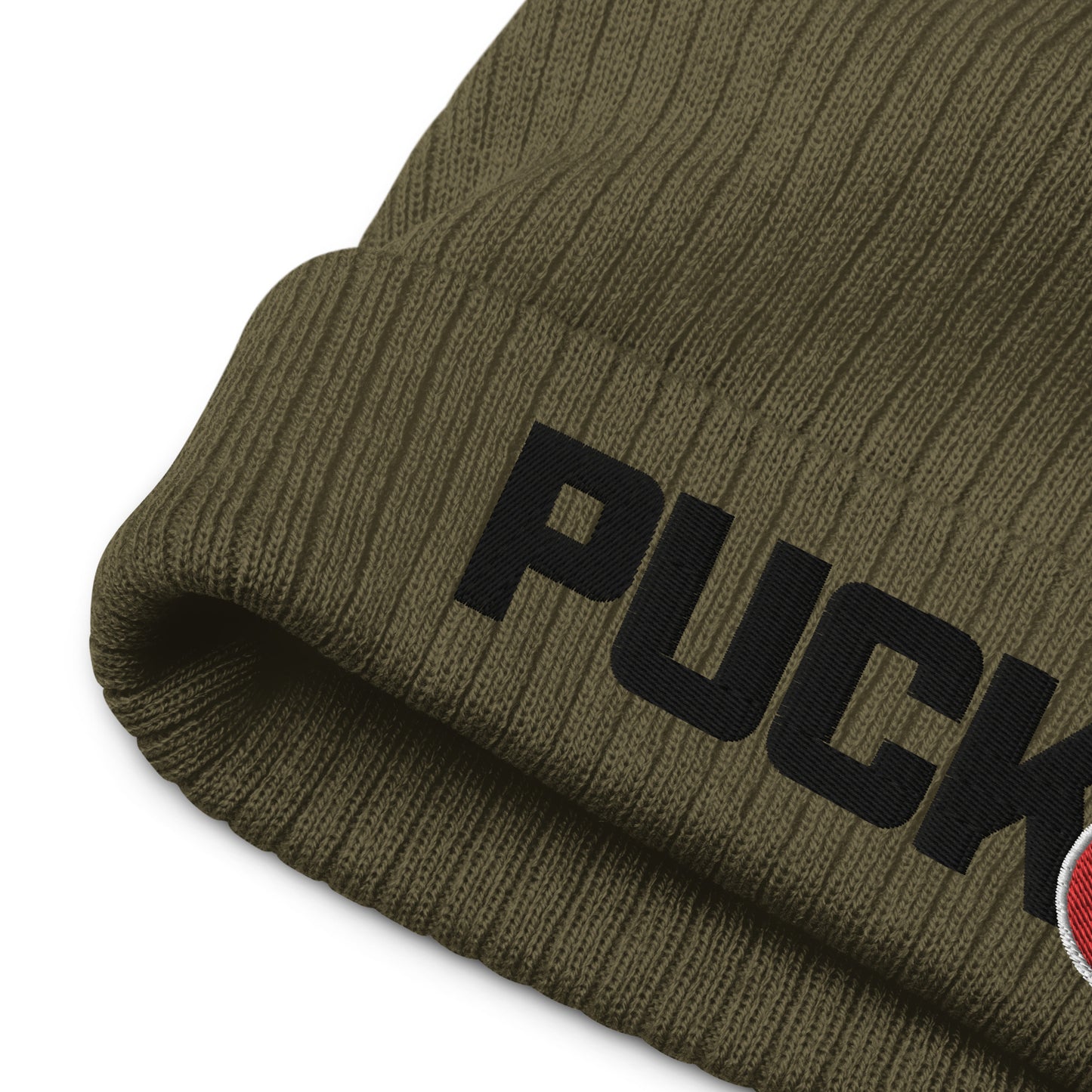 PUCK drop Ribbed knit beanie