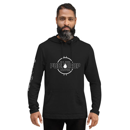 PUCKDROP Black French Terry Unisex Lightweight Hoodie