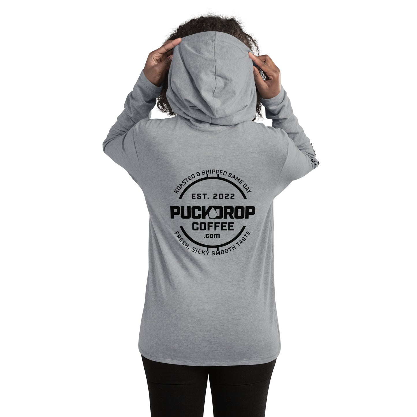 PUCKDROP Gray French Terry Unisex Lightweight Hoodie