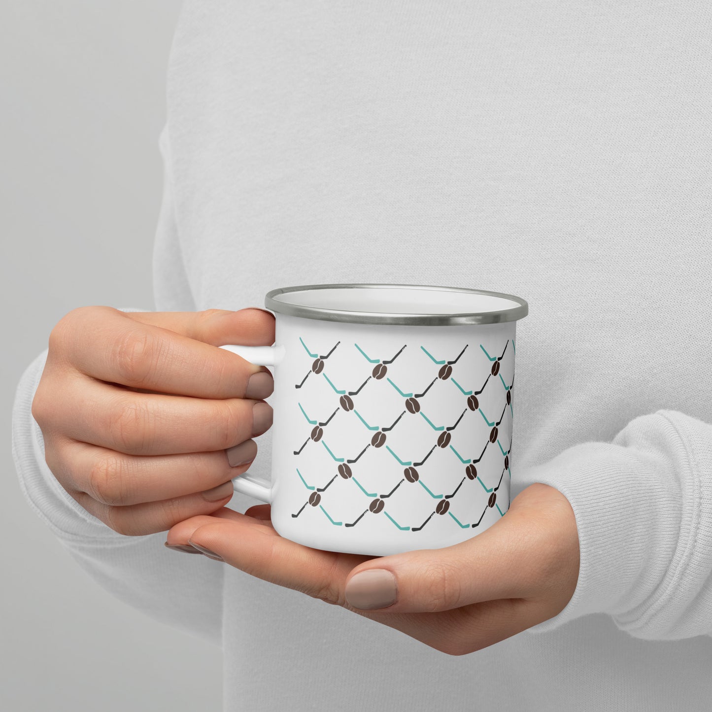 12 oz Sticks & Beans Enamel Mug