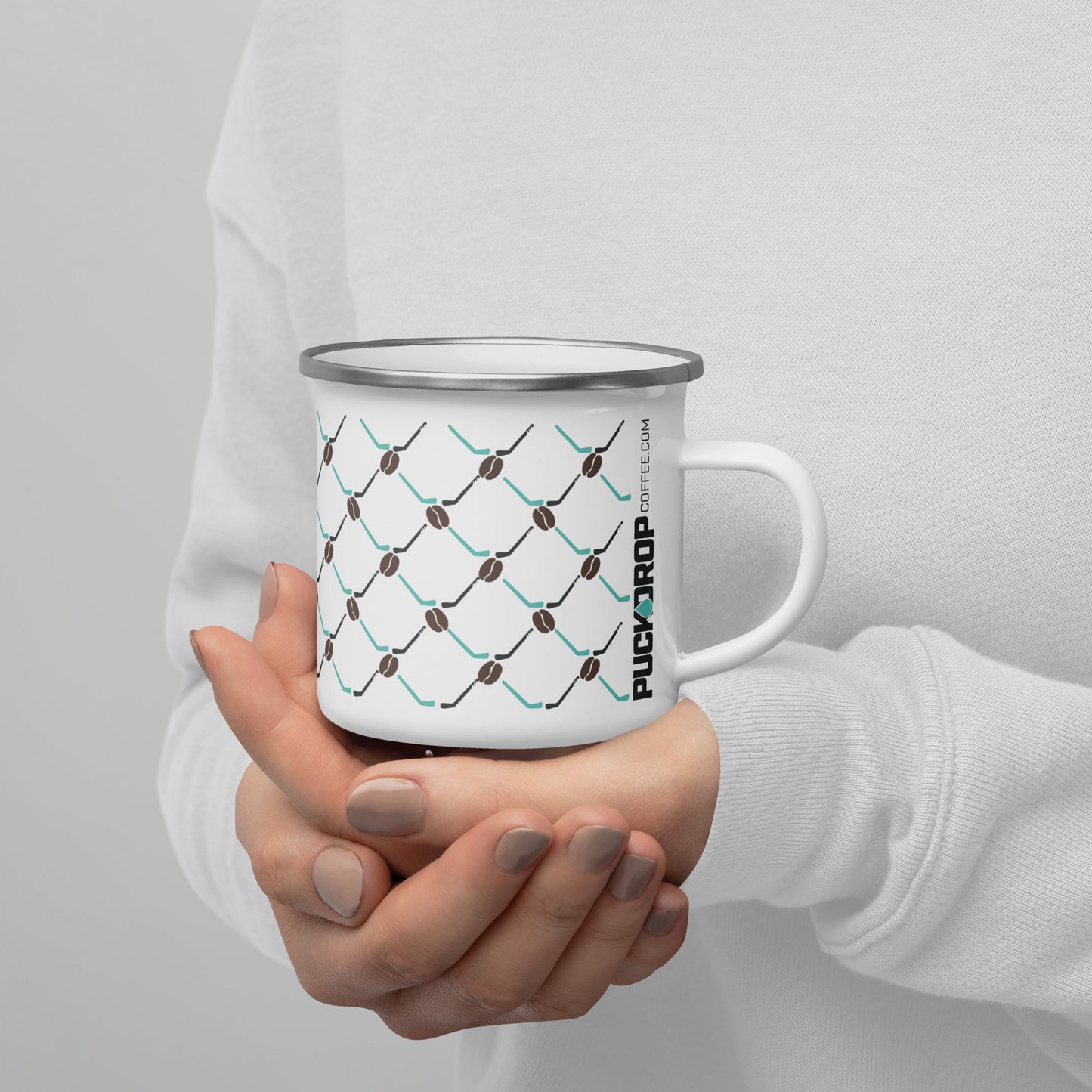 12 oz Sticks & Beans Enamel Mug